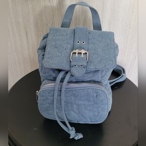 NWT Wild Fable Blue Denim Mini Backpack Purse with Butterflies